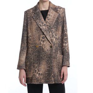 Badgley Mischka Leopard Tweed Blazer Jacket